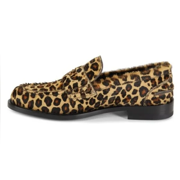 Roberto Cavalli Leopard Leather Penny Loafers. Size 11 display picture 2